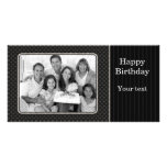 Elegant black design personalized photo card