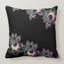 Elegant Black Floral Fractal Pillow pillows