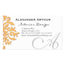 Elegant Black & Gold Damask Handsome Business Card