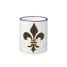 Elegant Black & Gold Fleur-de-lis Mug