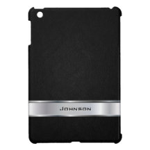 Elegant Black Leather with Silver Metal Label |