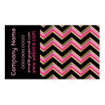 Elegant Black on Hot Pink  ZigZag  Business Card