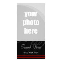Elegant Black/Red "Thank You" Photo Card Template