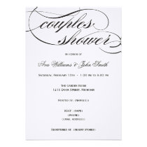 Elegant Black Script Couples Shower Invitation invitations