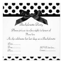 ELEGANT BLACK SPOT BACHELORETTE PARTY INVITATION