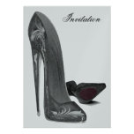 Elegant Black Stiletto Shoes Invitation
