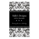 Elegant Black & White Damask Business Card