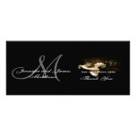 Elegant Black & White Monogram Wedding Thank You Custom Announcements