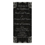 Elegant Black with White Swirls Wedding Customized Rack Card