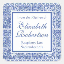 Elegant Blue and White French Lace Sticker
