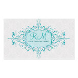 Elegant Blue And White Vintage Lace Frame Business Cards
