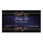 Elegant Blue, Black, Gold Damask Business Card