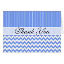 Elegant Blue Chevron Pattern Cards