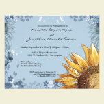 Elegant Blue Floral Wedding Shower Invite invitations