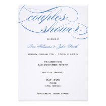 Elegant Blue Script Couples Shower Invitation invitations