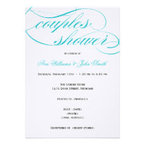 Elegant Blue Script Couples Shower Invitation invitations