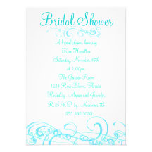 Elegant Blue & White Swirl Bridal Shower Invite