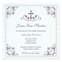 Elegant boys christening/baptism/first communion personalised invites