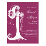 Elegant Bride Bridal Shower Party Invitation 3 Postcard