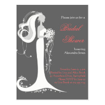 Elegant Bride Bridal Shower Party Invitation 6 Postcards