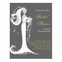 Elegant Bride Bridal Shower Party Invitation 8 Postcards