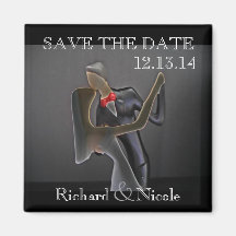 Elegant Bride Groom custom Save the Date magnet