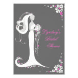 Elegant Bride Pink Flowers Bridal Shower Party Ann Custom Announcements