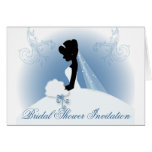 Elegant Bride Silhouette Wedding Favour Greeting Card