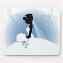 Elegant Bride Silhouette Wedding Favour Mousepads