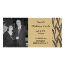 elegant brown branches Birthday Personalized Photo Card