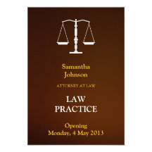 Elegant Brown Law Practice Opening Announcement
