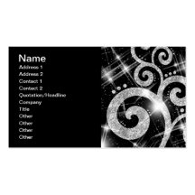 Elegant Business Silver Glitter Swirl Business Cards