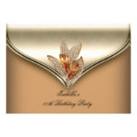 Elegant Caramel Beige Gold Birthday Party Personalized Invite