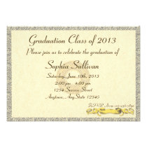 Elegant Certificate Diploma Style Graduation invitations