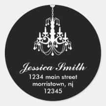 Elegant Chandelier Address Labels Stickers