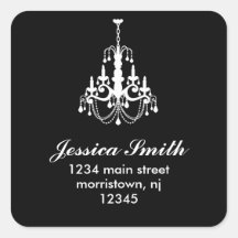 Elegant Chandelier Address Labels Stickers