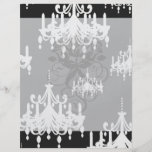 elegant chandelier black white damask flyer design