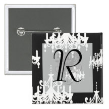 elegant chandelier black white damask pin