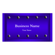 Elegant Classy Blue Silver Metal Chrome look Business Cards