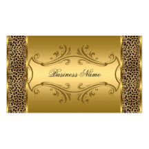 Elegant Classy Gold Black Leopard animal print Business Card