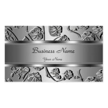 Elegant Classy Silver Embossed Look Image Business Card