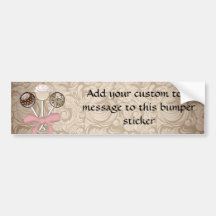 Elegant Cocoa Damask Cake Pop Bumper Sticker