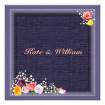 elegant contempory wedding invitation royal blue
