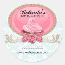 Elegant Cupcake Bakery Stickers