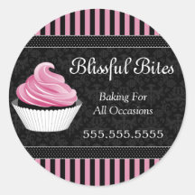 Elegant Cupcake Bakery Stickers