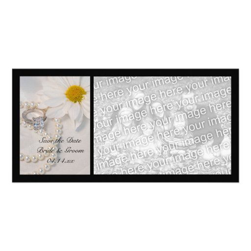 Elegant Daisy Wedding Save the Date Photo Card