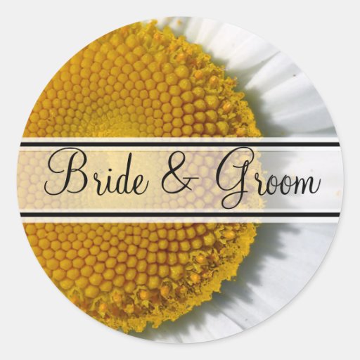 Elegant Daisy Wedding Stickers
