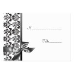 Elegant Damask and Bow Table Place Card Business Cards