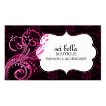 Elegant Damask and Flourishes Business Card