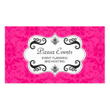 Elegant Damask and Swirls Business Cards